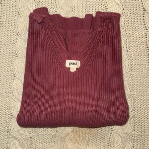 Pact Women's V-Neck Sweater - Dusty Plum